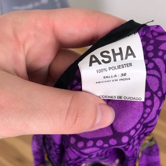 Asha women’s purple boho tribal printed coverup - Picture 2 of 3